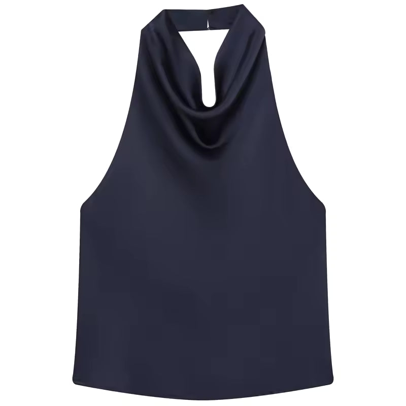 Elegant Drape Halter Top