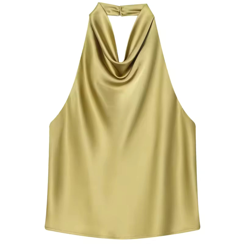 Elegant Drape Halter Top