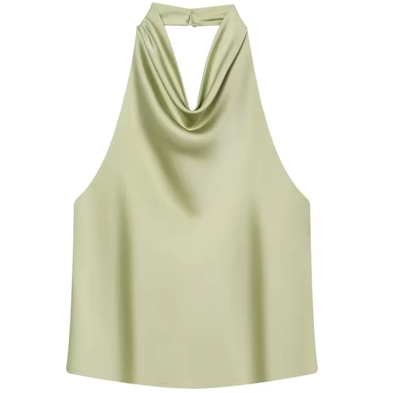 Elegant Drape Halter Top
