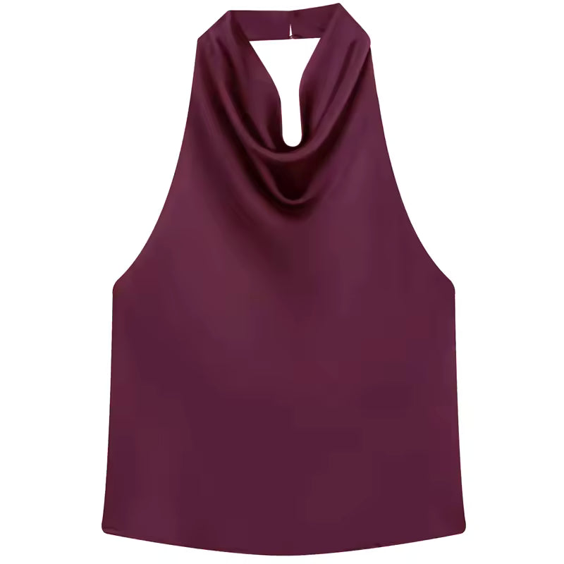 Elegant Drape Halter Top