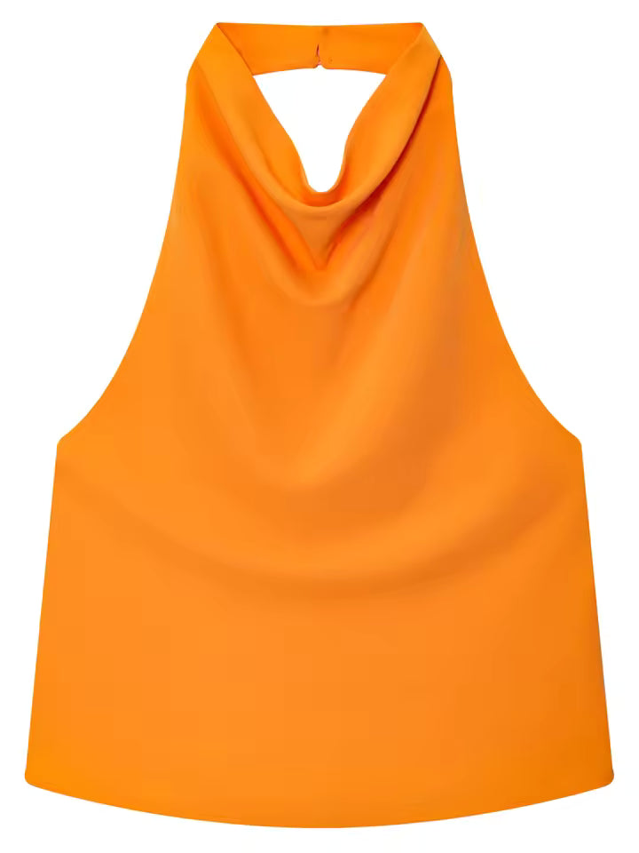 Elegant Drape Halter Top