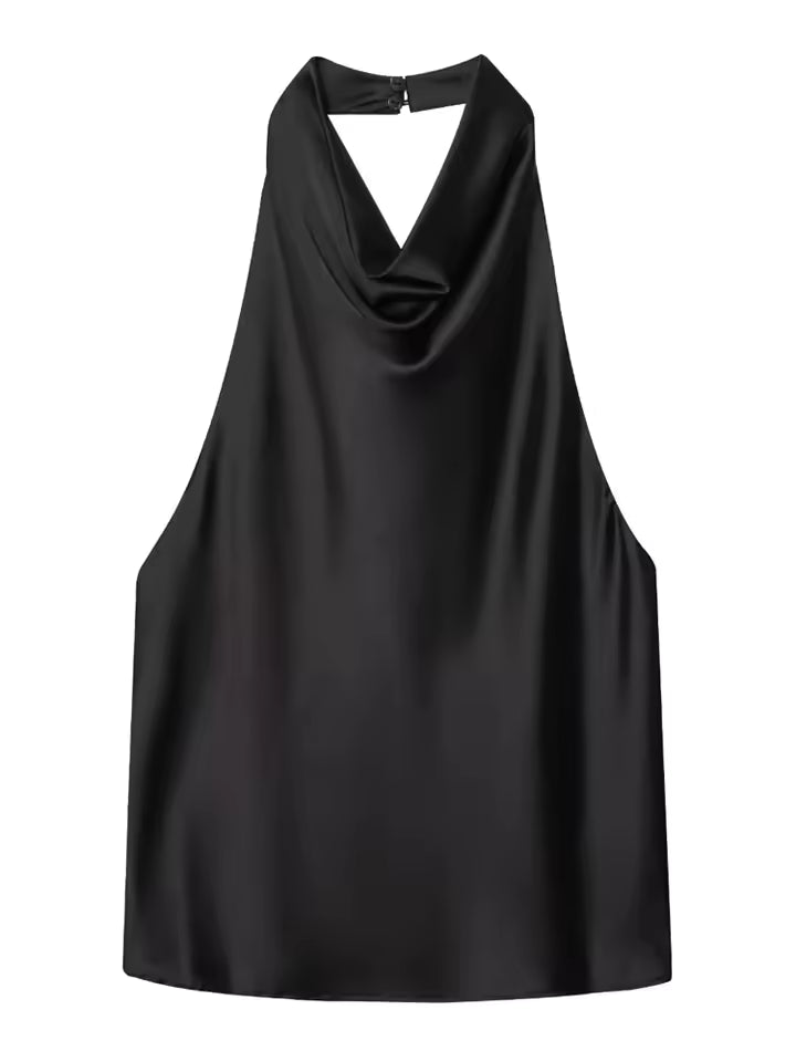 Elegant Drape Halter Top