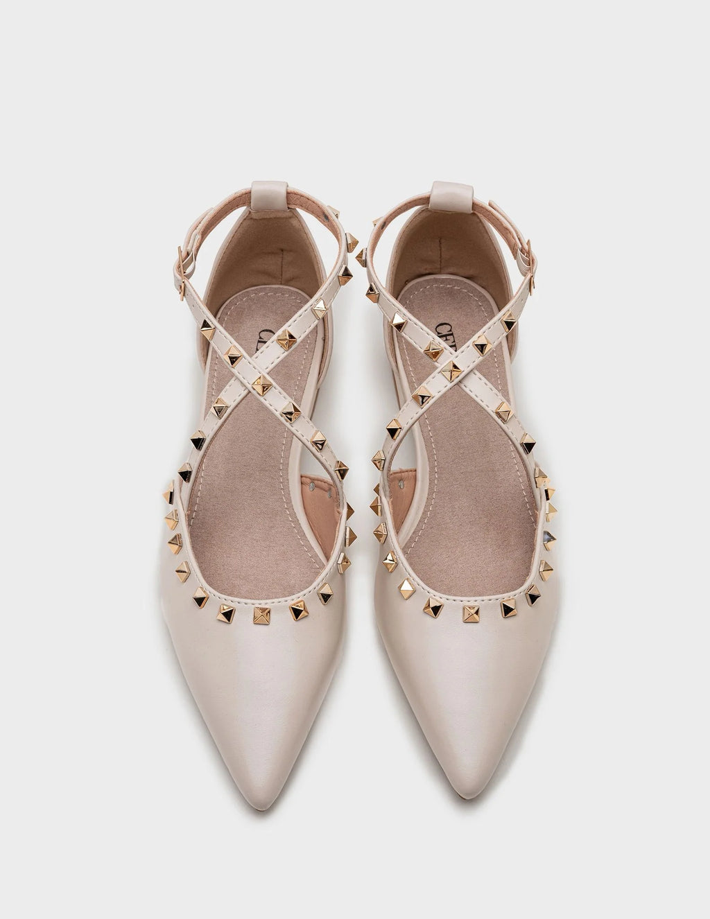 Rock Chic Beige Ballet Flats