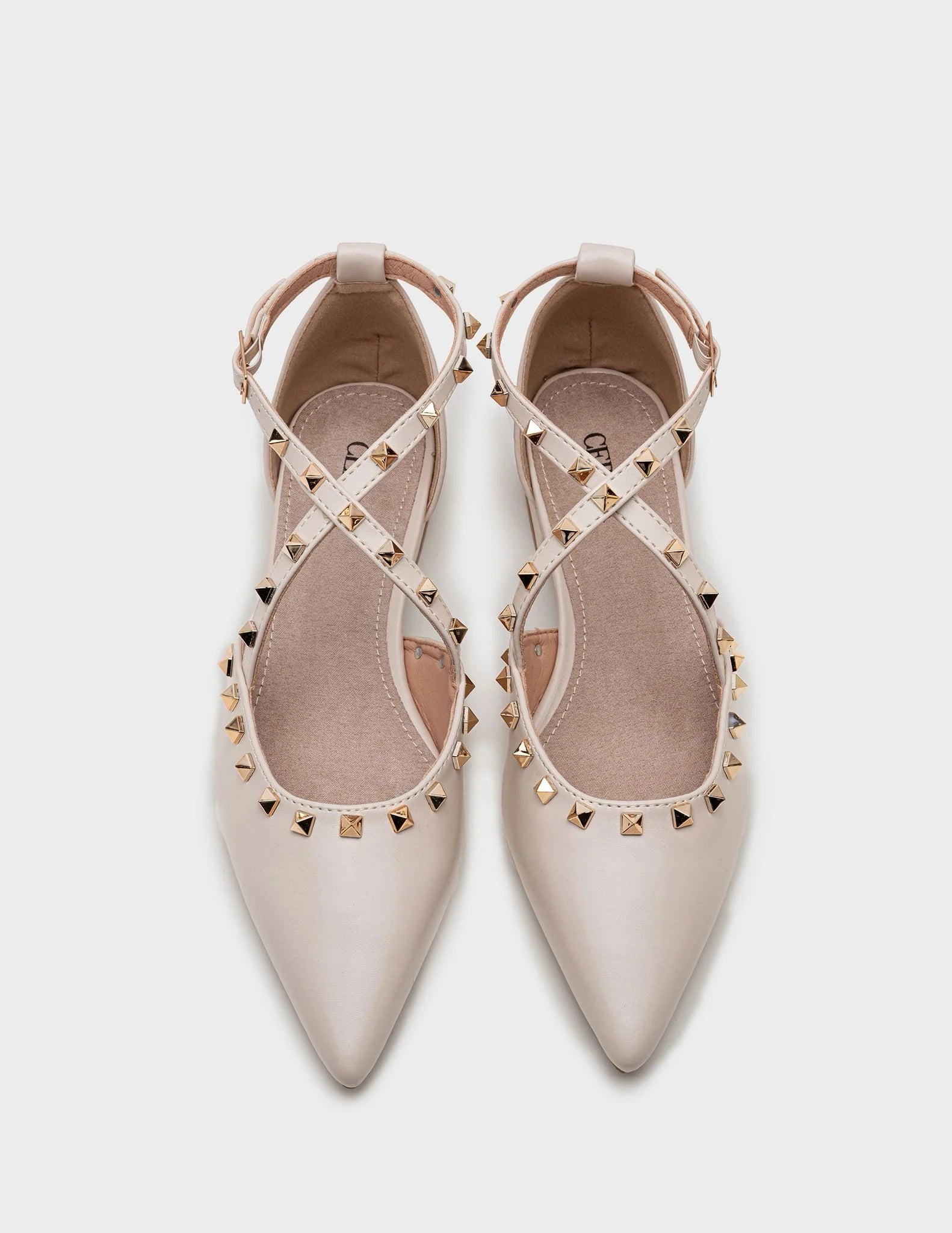 Rock Chic Beige Ballet Flats