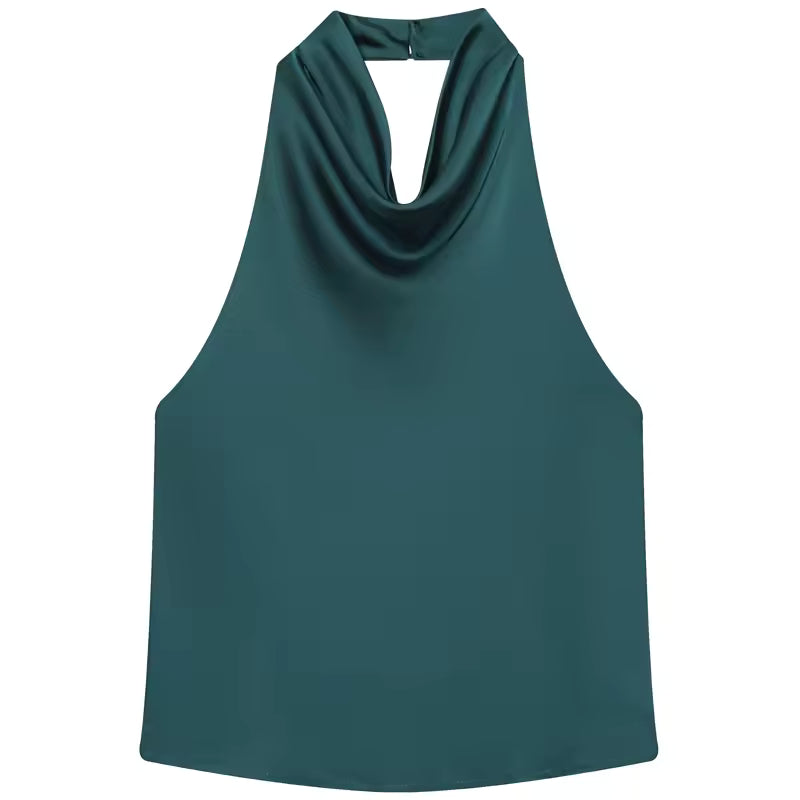 Elegant Drape Halter Top