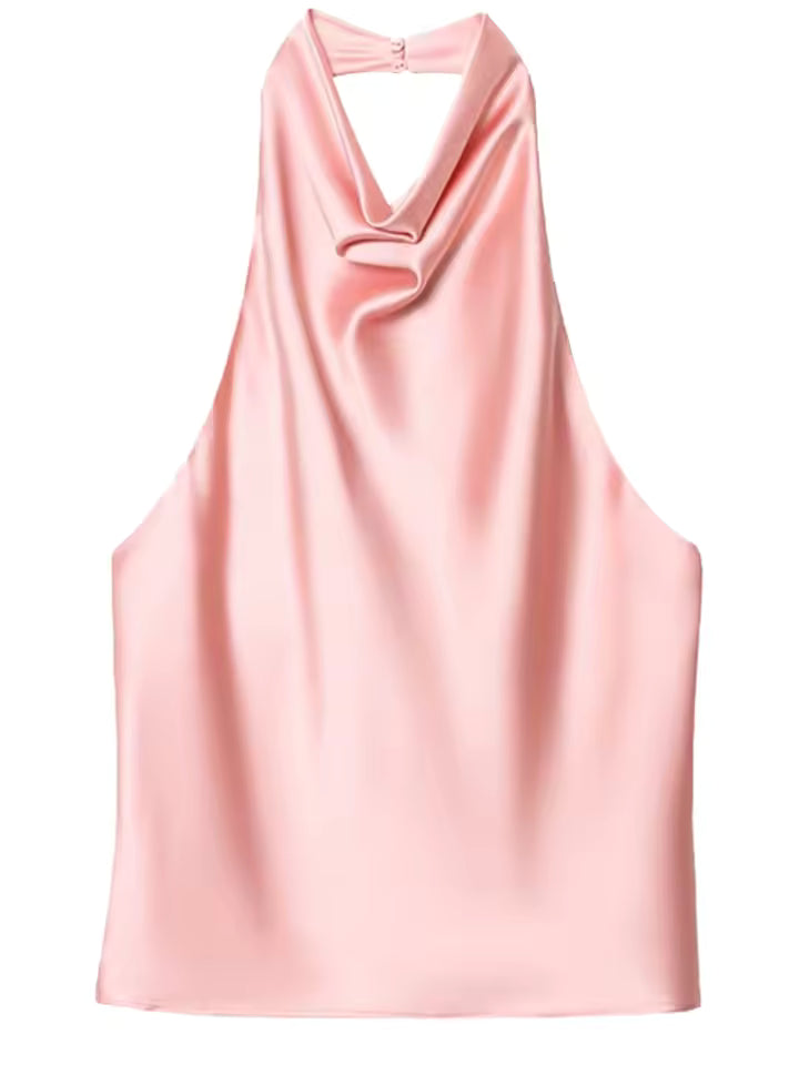 Elegant Drape Halter Top
