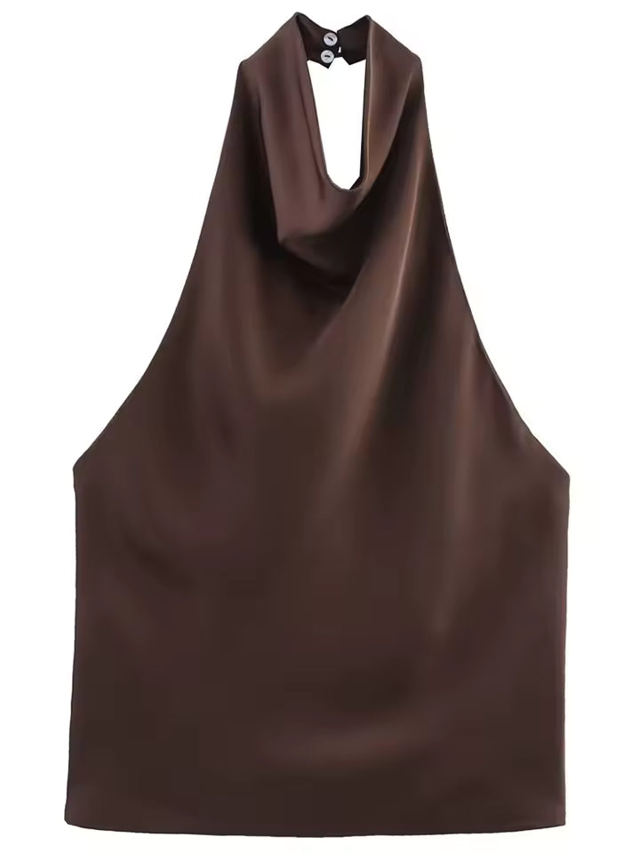 Elegant Drape Halter Top