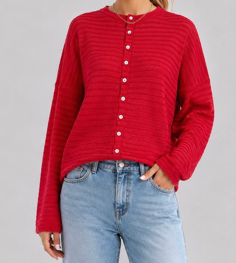 Striped Button Cardigan