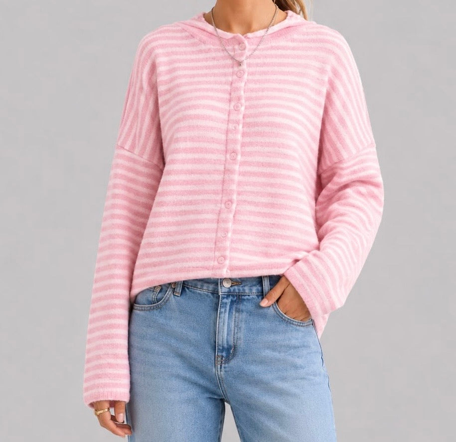 Striped Button Cardigan
