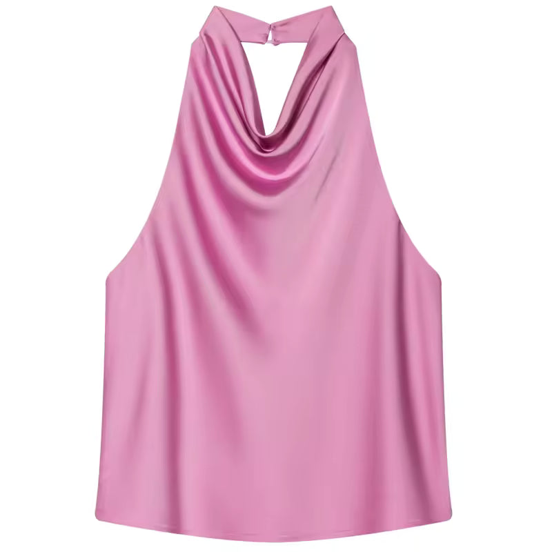 Elegant Drape Halter Top