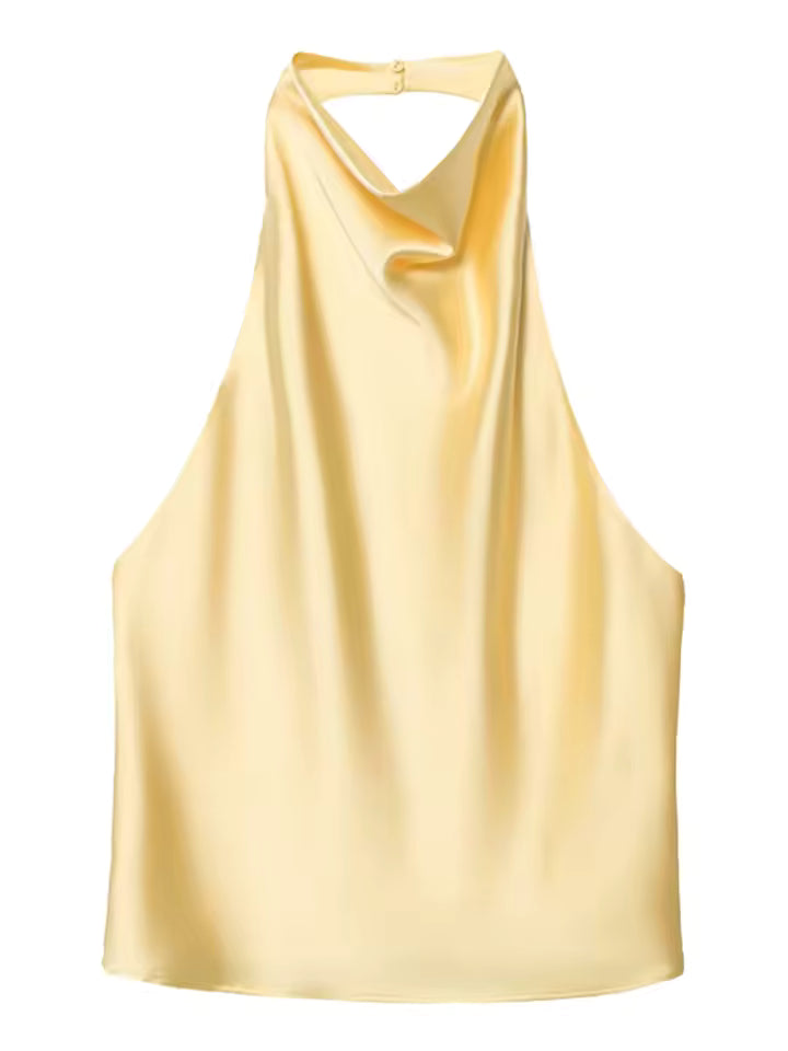 Elegant Drape Halter Top