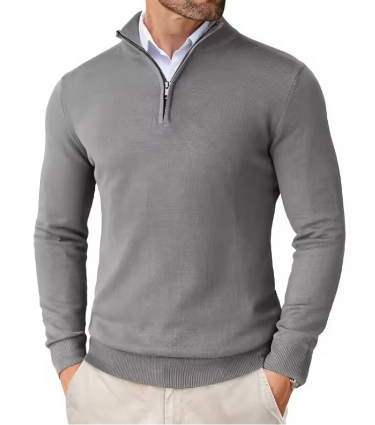 Men’s Quarter-Zip Mock Neck Sweater