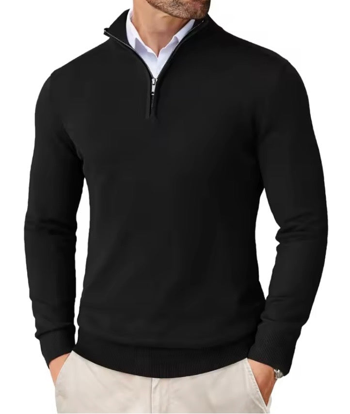 Men’s Quarter-Zip Mock Neck Sweater