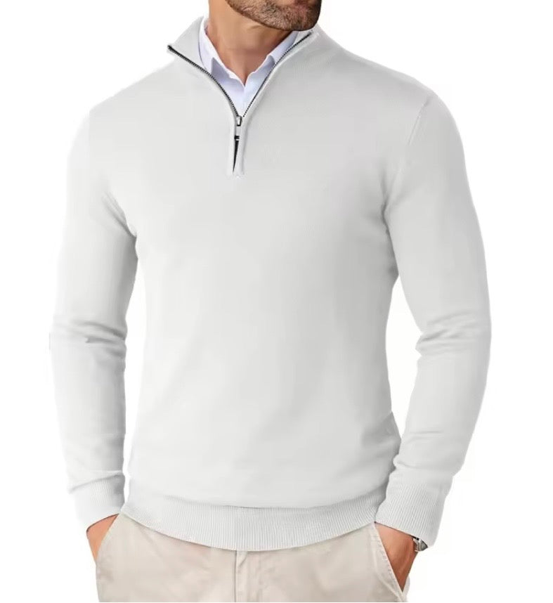 Men’s Quarter-Zip Mock Neck Sweater