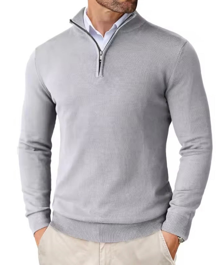 Men’s Quarter-Zip Mock Neck Sweater