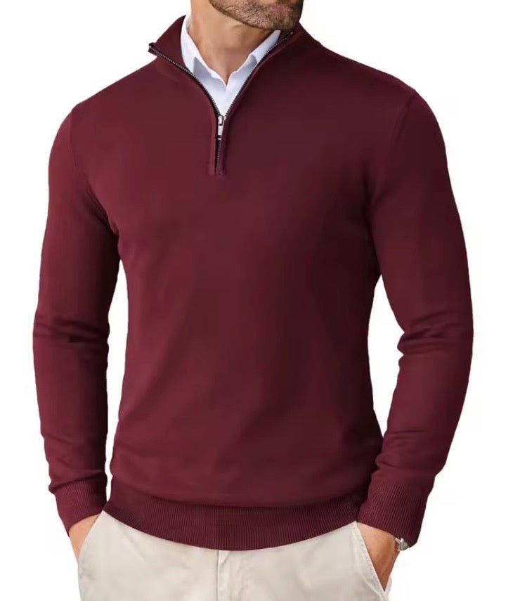 Men’s Quarter-Zip Mock Neck Sweater