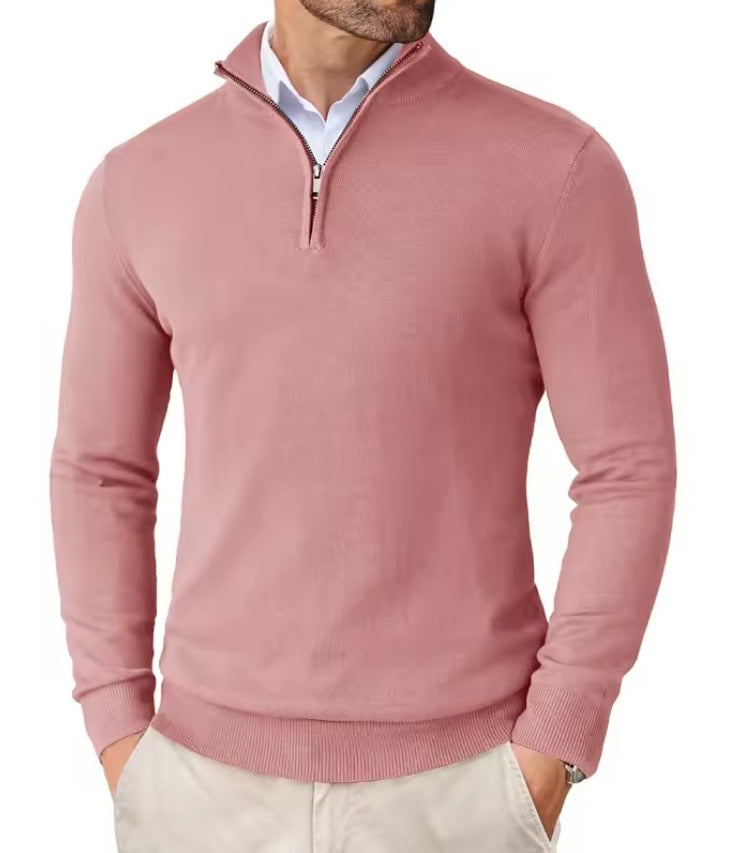 Men’s Quarter-Zip Mock Neck Sweater