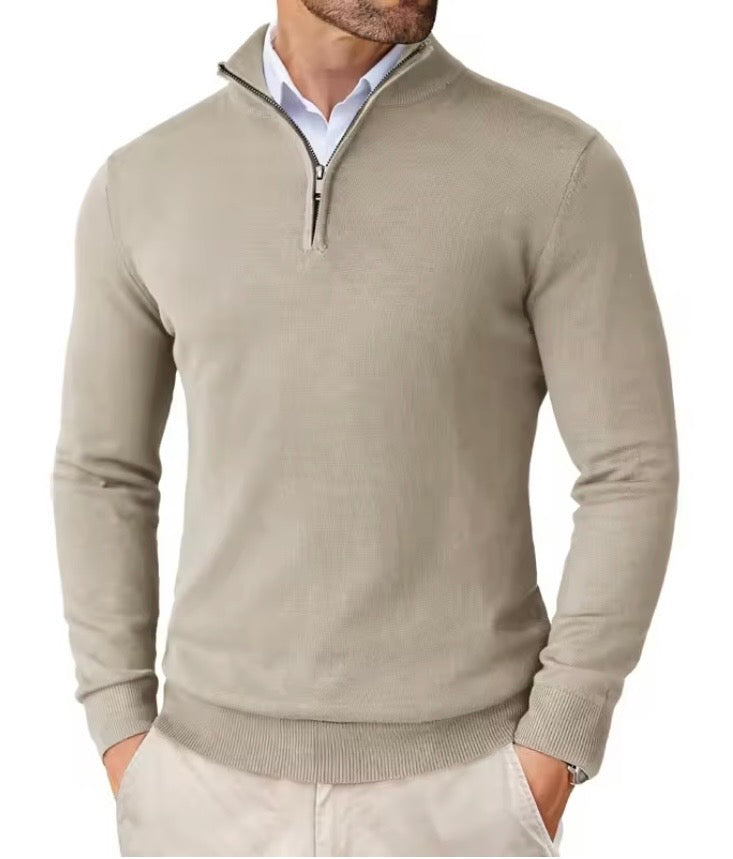 Men’s Quarter-Zip Mock Neck Sweater