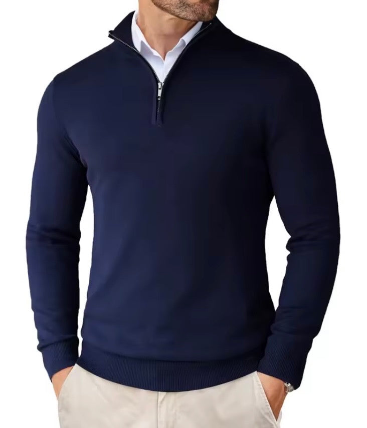 Men’s Quarter-Zip Mock Neck Sweater