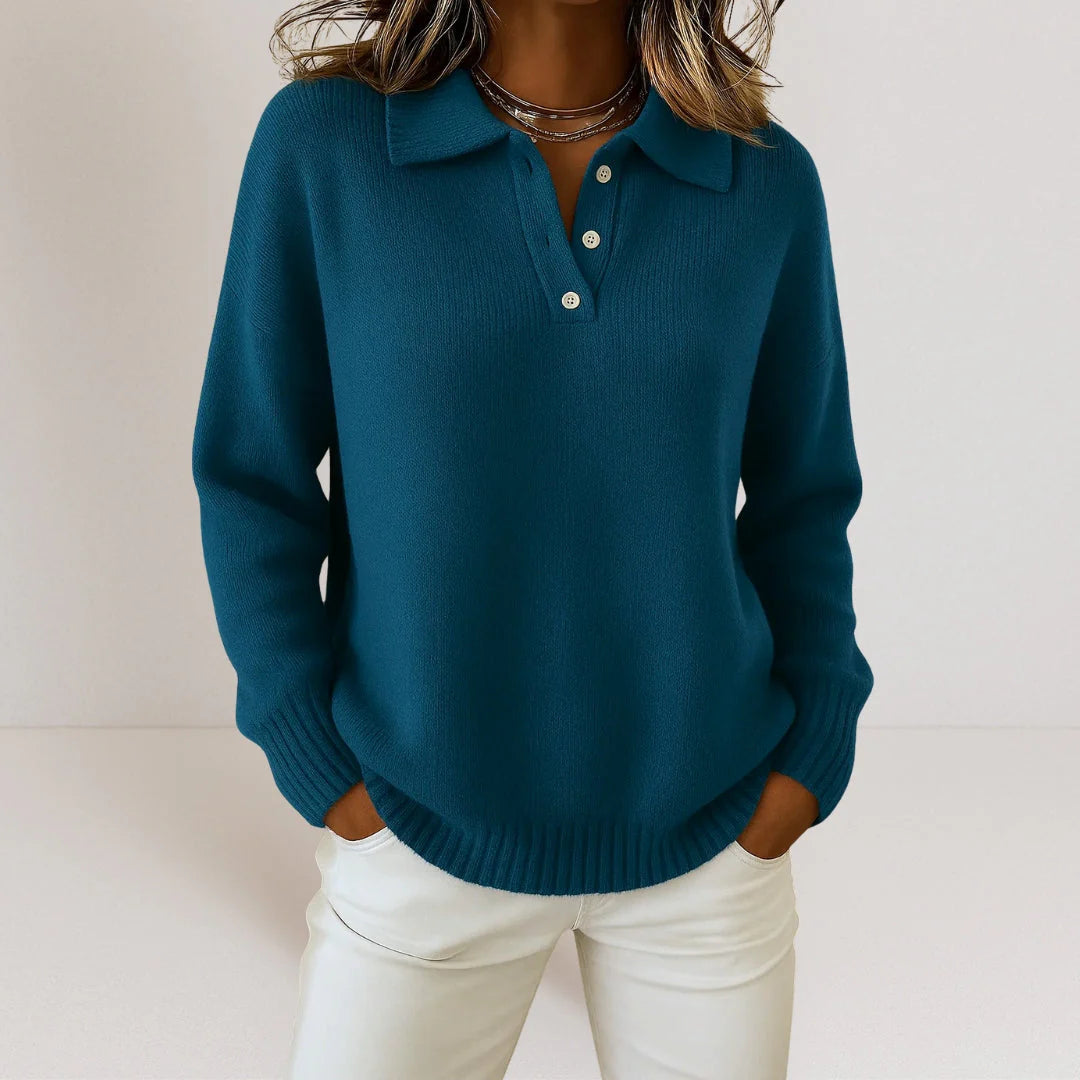 Melliza™ | Soft knitted sweater with a collar