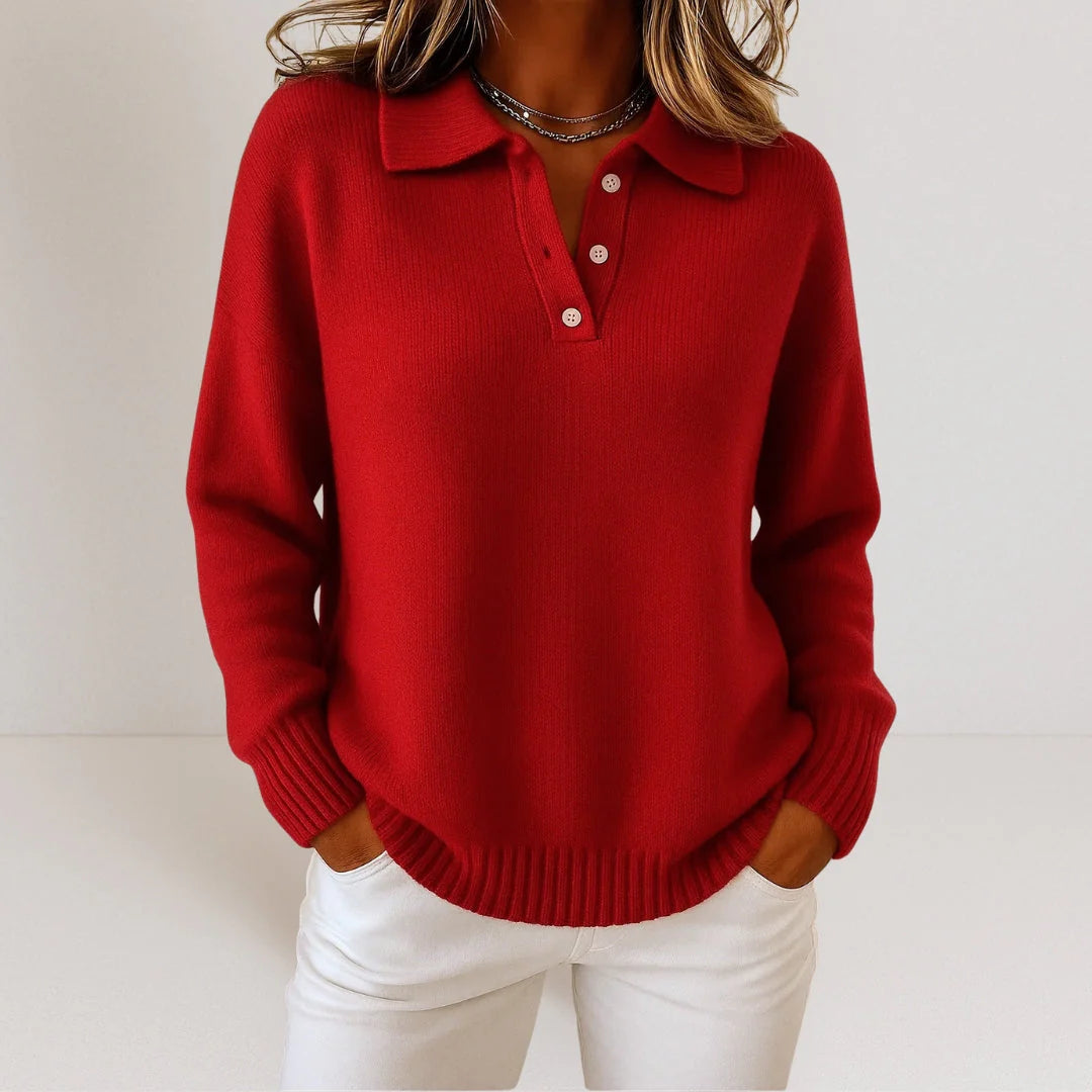 Melliza™ | Soft knitted sweater with a collar