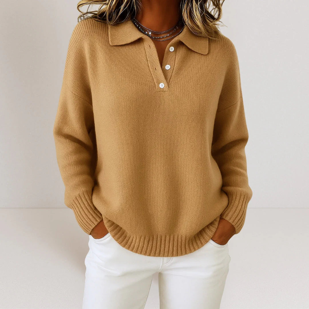 Melliza™ | Soft knitted sweater with a collar