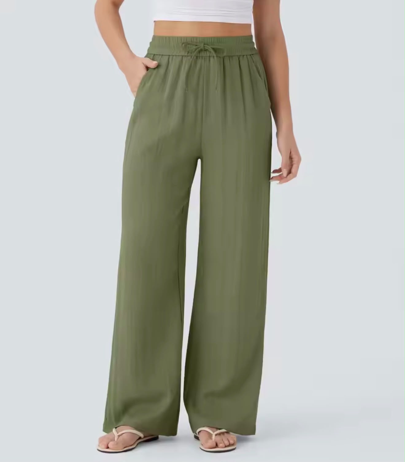 Pantalón Holgado de Pernería Ancha con Cintura Alta