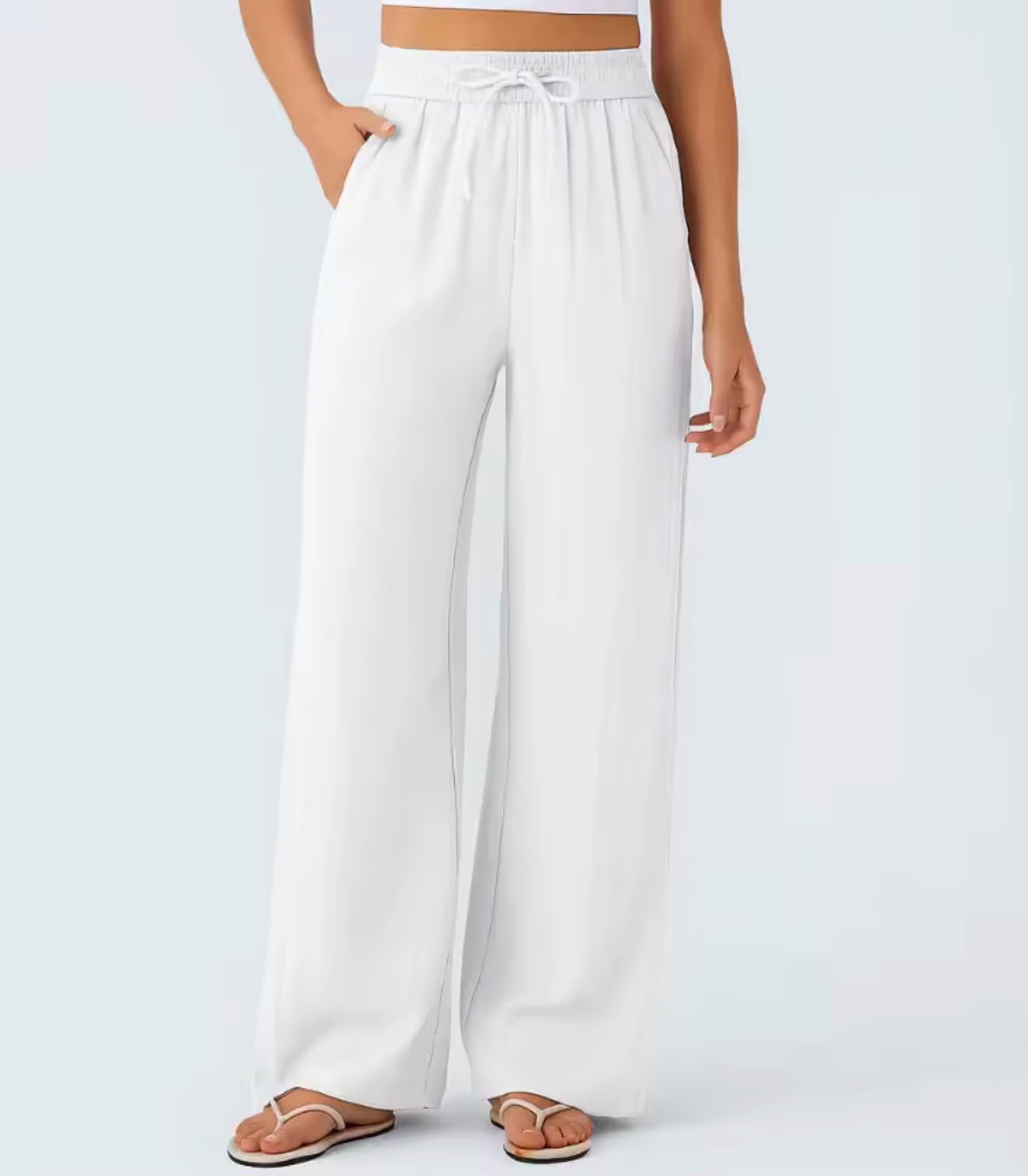 Pantalón Holgado de Pernería Ancha con Cintura Alta