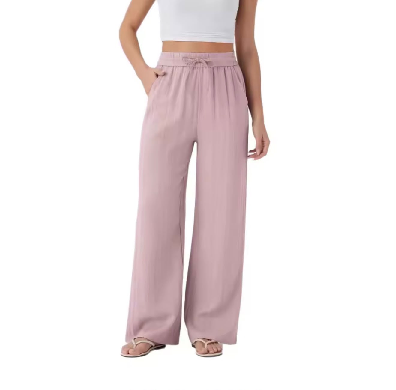 Pantalón Holgado de Pernería Ancha con Cintura Alta