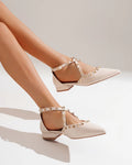 Rock Chic Beige Ballet Flats