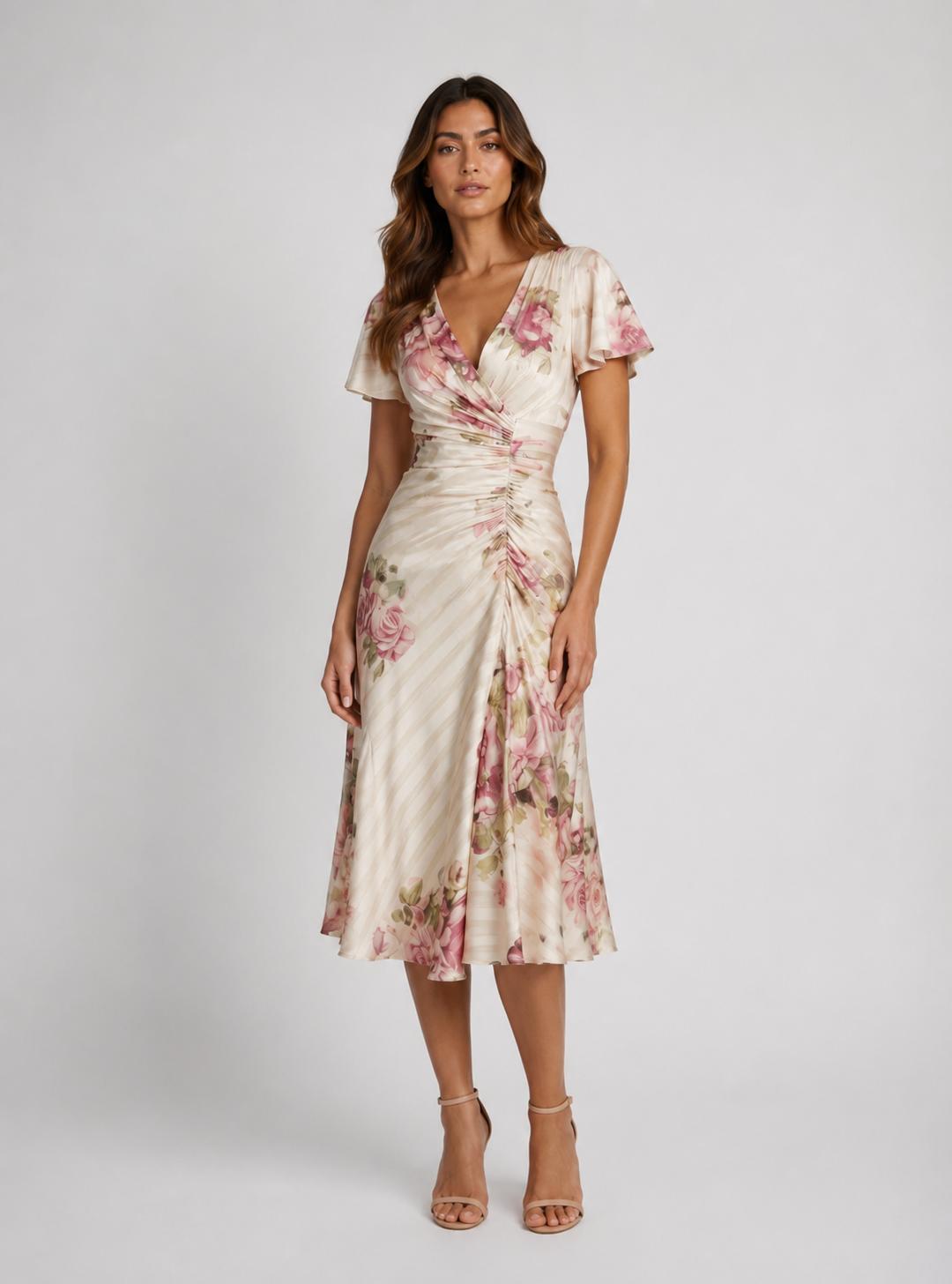 Alba - Vestido Midi Con Estampado Floral